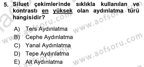 Temel Fotoğrafçılık Dersi 2025 - 2026 Yılı Yaz Okulu Sınav Soruları 5. Soru