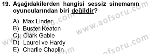 Hareketli Görüntünün Tarihi Dersi 2012 - 2013 Yılı (Vize) Ara Sınav Soruları 19. Soru