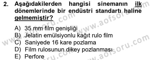 Hareketli Görüntünün Tarihi Dersi 2012 - 2013 Yılı (Vize) Ara Sınav Soruları 2. Soru