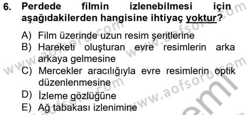 Hareketli Görüntünün Tarihi Dersi 2012 - 2013 Yılı (Vize) Ara Sınav Soruları 6. Soru
