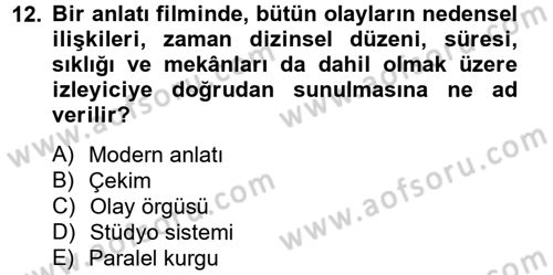 Hareketli Görüntünün Tarihi Dersi 2012 - 2013 Yılı (Final) Dönem Sonu Sınav Soruları 12. Soru