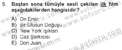 Hareketli Görüntünün Tarihi Dersi 2012 - 2013 Yılı Tek Ders Sınav Soruları 5. Soru