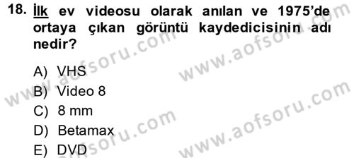 Hareketli Görüntünün Tarihi Dersi 2013 - 2014 Yılı (Vize) Ara Sınav Soruları 18. Soru