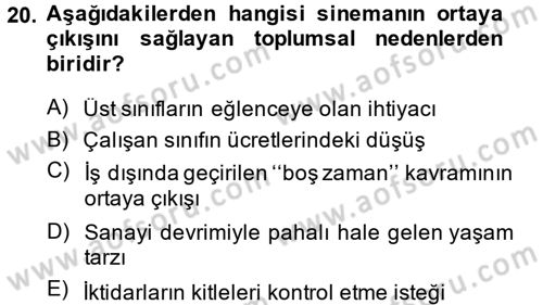 Hareketli Görüntünün Tarihi Dersi 2013 - 2014 Yılı (Vize) Ara Sınav Soruları 20. Soru