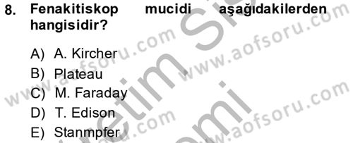 Hareketli Görüntünün Tarihi Dersi 2013 - 2014 Yılı (Vize) Ara Sınav Soruları 8. Soru