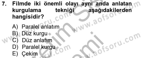 Hareketli Görüntünün Tarihi Dersi 2013 - 2014 Yılı (Final) Dönem Sonu Sınav Soruları 7. Soru