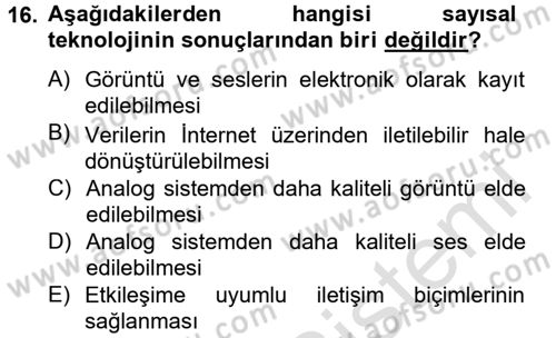 Hareketli Görüntünün Tarihi Dersi 2013 - 2014 Yılı Tek Ders Sınav Soruları 16. Soru