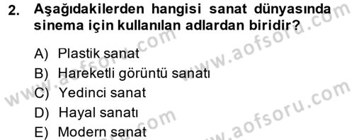 Hareketli Görüntünün Tarihi Dersi 2014 - 2015 Yılı (Final) Dönem Sonu Sınav Soruları 2. Soru