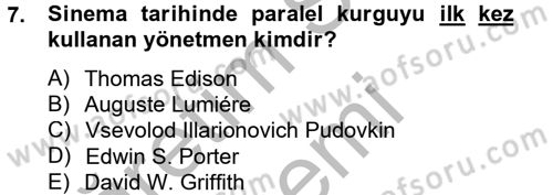 Hareketli Görüntünün Tarihi Dersi 2014 - 2015 Yılı (Final) Dönem Sonu Sınav Soruları 7. Soru