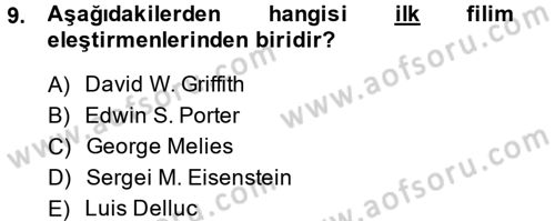 Hareketli Görüntünün Tarihi Dersi 2014 - 2015 Yılı (Final) Dönem Sonu Sınav Soruları 9. Soru