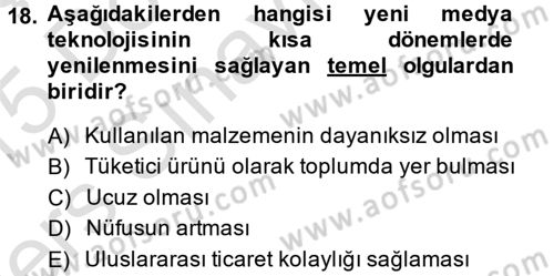 Hareketli Görüntünün Tarihi Dersi 2014 - 2015 Yılı Tek Ders Sınavı 18. Soru