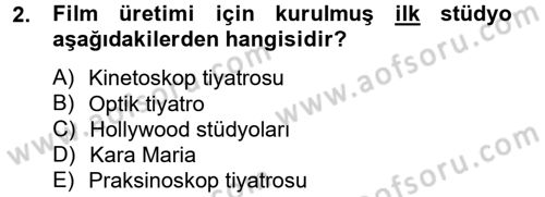 Hareketli Görüntünün Tarihi Dersi 2014 - 2015 Yılı Tek Ders Sınav Soruları 2. Soru