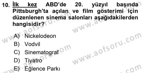 Hareketli Görüntünün Tarihi Dersi 2015 - 2016 Yılı (Vize) Ara Sınav Soruları 10. Soru