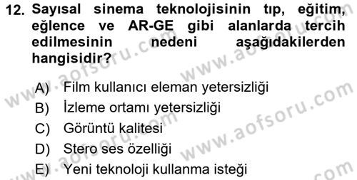 Hareketli Görüntünün Tarihi Dersi 2015 - 2016 Yılı (Vize) Ara Sınav Soruları 12. Soru