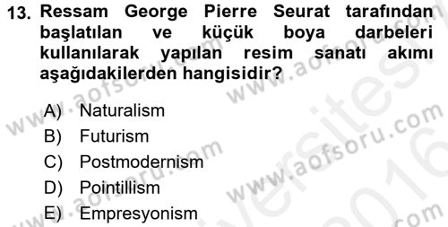 Hareketli Görüntünün Tarihi Dersi 2015 - 2016 Yılı (Vize) Ara Sınav Soruları 13. Soru