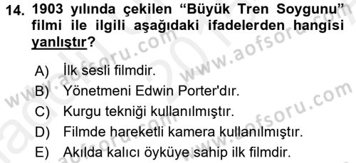Hareketli Görüntünün Tarihi Dersi 2015 - 2016 Yılı (Vize) Ara Sınav Soruları 14. Soru