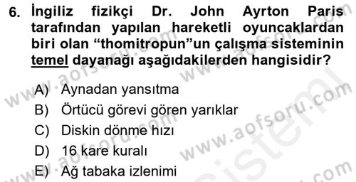 Hareketli Görüntünün Tarihi Dersi 2015 - 2016 Yılı (Vize) Ara Sınav Soruları 6. Soru