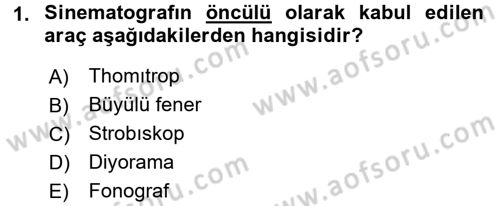 Hareketli Görüntünün Tarihi Dersi 2015 - 2016 Yılı (Final) Dönem Sonu Sınav Soruları 1. Soru
