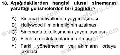 Hareketli Görüntünün Tarihi Dersi 2015 - 2016 Yılı (Final) Dönem Sonu Sınav Soruları 10. Soru