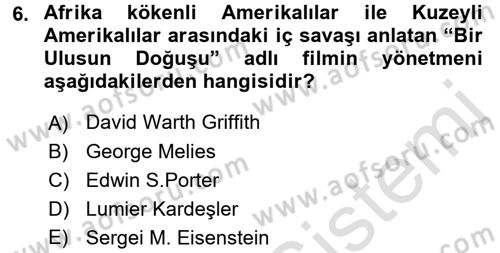 Hareketli Görüntünün Tarihi Dersi 2015 - 2016 Yılı (Final) Dönem Sonu Sınav Soruları 6. Soru