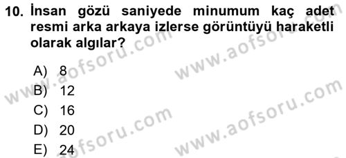 Hareketli Görüntünün Tarihi Dersi 2015 - 2016 Yılı Tek Ders Sınav Soruları 10. Soru