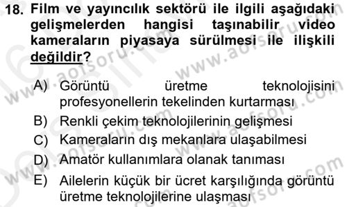Hareketli Görüntünün Tarihi Dersi 2015 - 2016 Yılı Tek Ders Sınav Soruları 18. Soru