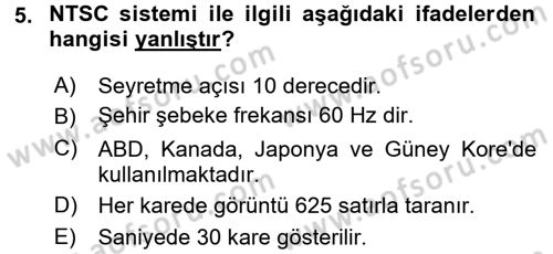 Hareketli Görüntünün Tarihi Dersi 2015 - 2016 Yılı Tek Ders Sınav Soruları 5. Soru