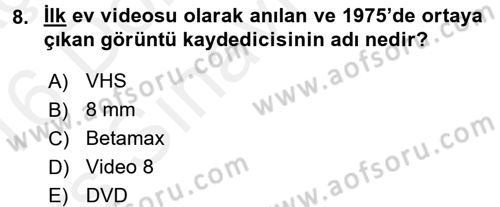 Hareketli Görüntünün Tarihi Dersi 2015 - 2016 Yılı Tek Ders Sınav Soruları 8. Soru