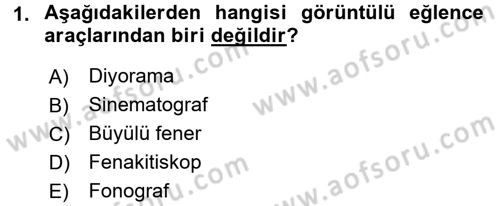 Hareketli Görüntünün Tarihi Dersi 2016 - 2017 Yılı 3 Ders Sınav Soruları 1. Soru