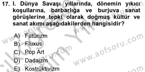 Hareketli Görüntünün Tarihi Dersi 2016 - 2017 Yılı 3 Ders Sınav Soruları 17. Soru