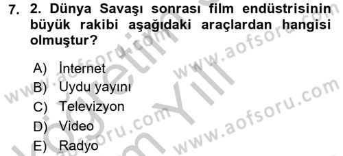 Hareketli Görüntünün Tarihi Dersi 2016 - 2017 Yılı 3 Ders Sınav Soruları 7. Soru