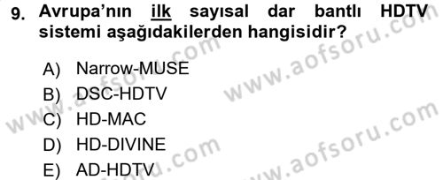 Hareketli Görüntünün Tarihi Dersi 2016 - 2017 Yılı 3 Ders Sınav Soruları 9. Soru