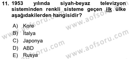 Hareketli Görüntünün Tarihi Dersi 2016 - 2017 Yılı (Vize) Ara Sınav Soruları 11. Soru
