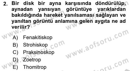 Hareketli Görüntünün Tarihi Dersi 2016 - 2017 Yılı (Vize) Ara Sınav Soruları 2. Soru