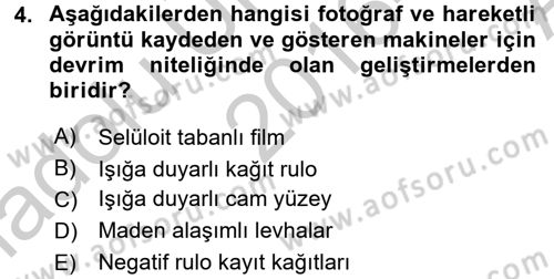 Hareketli Görüntünün Tarihi Dersi 2016 - 2017 Yılı (Vize) Ara Sınav Soruları 4. Soru