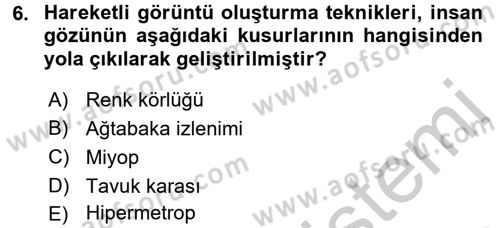Hareketli Görüntünün Tarihi Dersi 2016 - 2017 Yılı (Vize) Ara Sınav Soruları 6. Soru