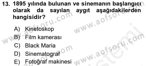 Hareketli Görüntünün Tarihi Dersi 2017 - 2018 Yılı 3 Ders Sınav Soruları 13. Soru