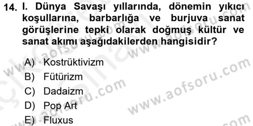Hareketli Görüntünün Tarihi Dersi 2017 - 2018 Yılı 3 Ders Sınav Soruları 14. Soru