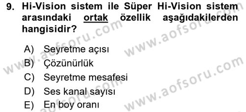 Hareketli Görüntünün Tarihi Dersi 2017 - 2018 Yılı 3 Ders Sınav Soruları 9. Soru