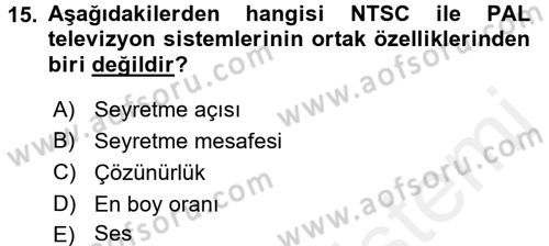 Hareketli Görüntünün Tarihi Dersi 2017 - 2018 Yılı (Vize) Ara Sınavı 15. Soru