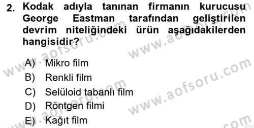Hareketli Görüntünün Tarihi Dersi 2017 - 2018 Yılı (Vize) Ara Sınav Soruları 2. Soru