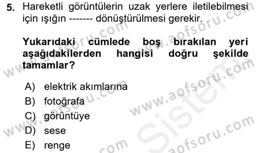 Hareketli Görüntünün Tarihi Dersi 2017 - 2018 Yılı (Vize) Ara Sınav Soruları 5. Soru