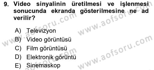 Hareketli Görüntünün Tarihi Dersi 2017 - 2018 Yılı (Vize) Ara Sınavı 9. Soru