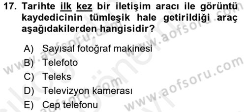 Hareketli Görüntünün Tarihi Dersi 2017 - 2018 Yılı (Final) Dönem Sonu Sınavı 17. Soru