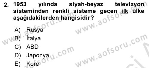 Hareketli Görüntünün Tarihi Dersi 2018 - 2019 Yılı 3 Ders Sınav Soruları 2. Soru