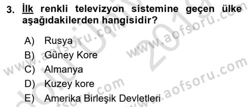 Hareketli Görüntünün Tarihi Dersi 2018 - 2019 Yılı 3 Ders Sınav Soruları 3. Soru