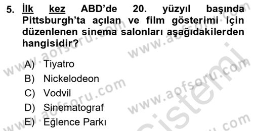 Hareketli Görüntünün Tarihi Dersi 2018 - 2019 Yılı 3 Ders Sınav Soruları 5. Soru