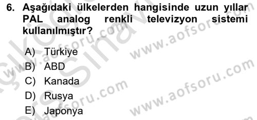 Hareketli Görüntünün Tarihi Dersi 2018 - 2019 Yılı 3 Ders Sınav Soruları 6. Soru