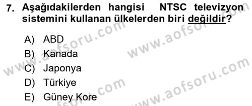Hareketli Görüntünün Tarihi Dersi 2018 - 2019 Yılı 3 Ders Sınav Soruları 7. Soru