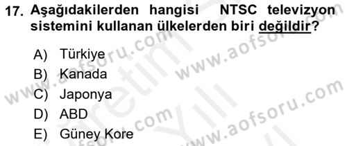 Hareketli Görüntünün Tarihi Dersi 2018 - 2019 Yılı (Vize) Ara Sınav Soruları 17. Soru